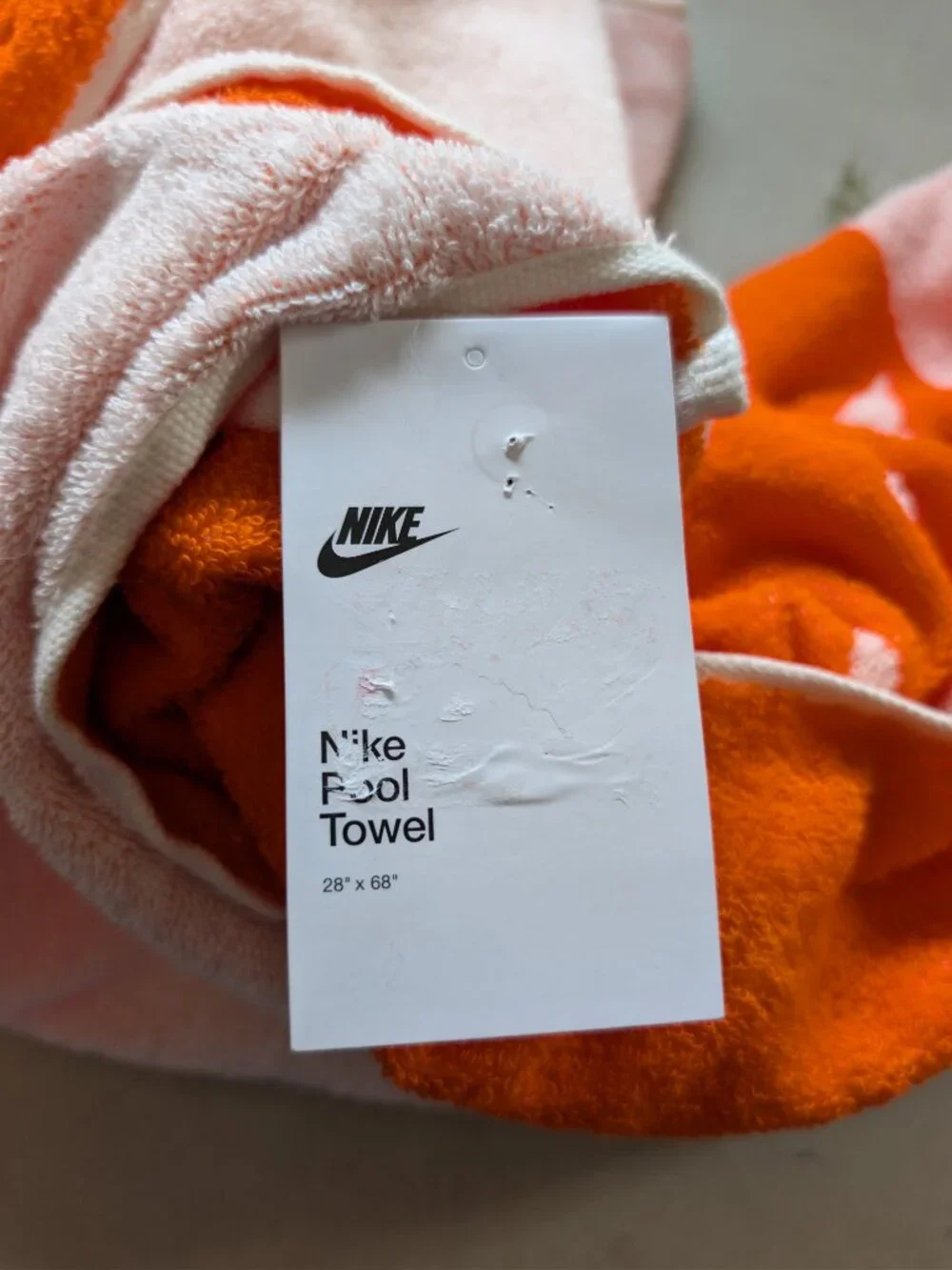 Nike Sportswear Pool Beach Towel Orange/White Box Logo NWT HF9405-808